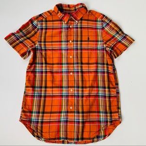 ⭐️Ralph Lauren Orange Plaid Short Sleeve Shirt XL